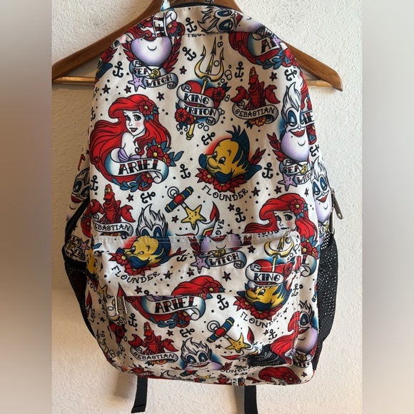 Loungefly Disney Little Mermaid American Traditional Tattoo Full Size Backpack - Picture 1 of 10